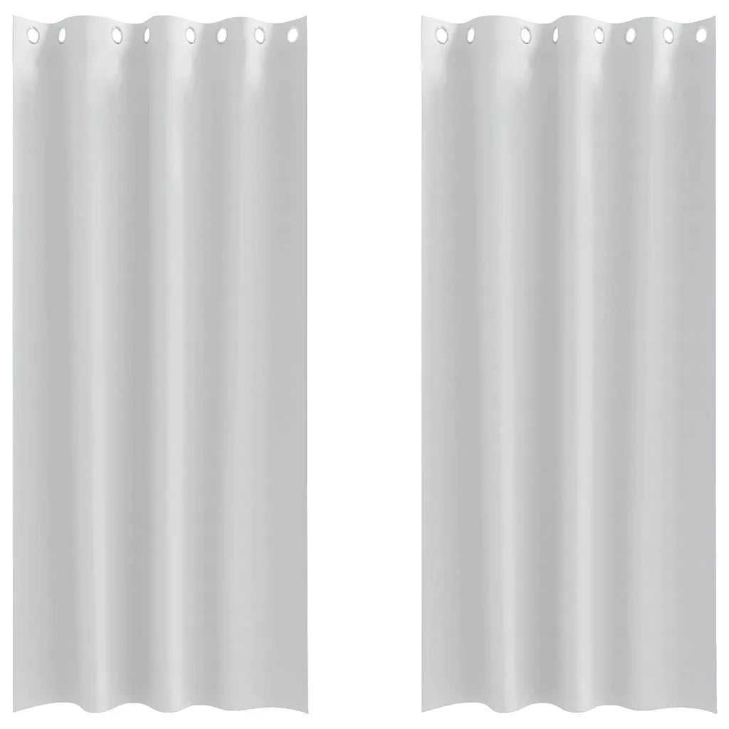 Tende Blackout con Anelli 2 pz Grigio Chiaro 245 x 140 cm 4107351