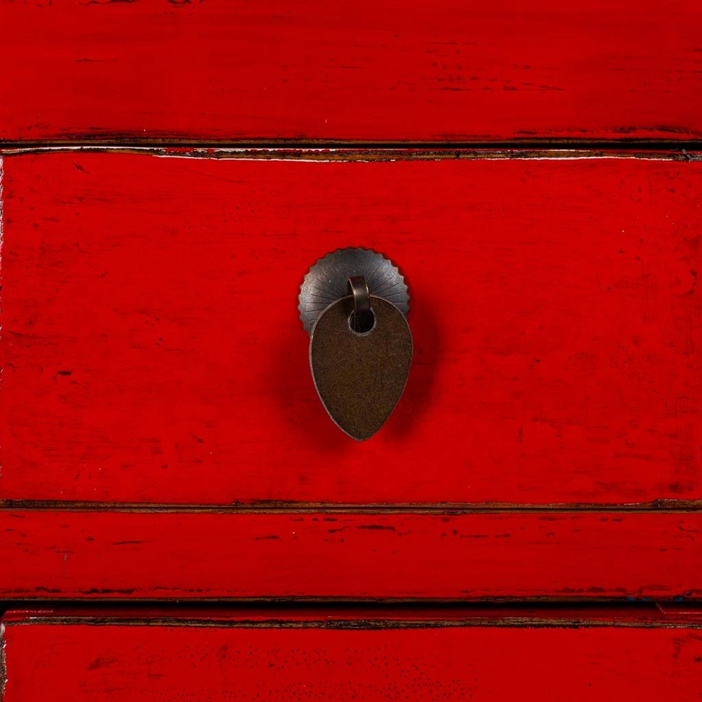 Mobile da ingresso in legno rosso 93x25x84cm