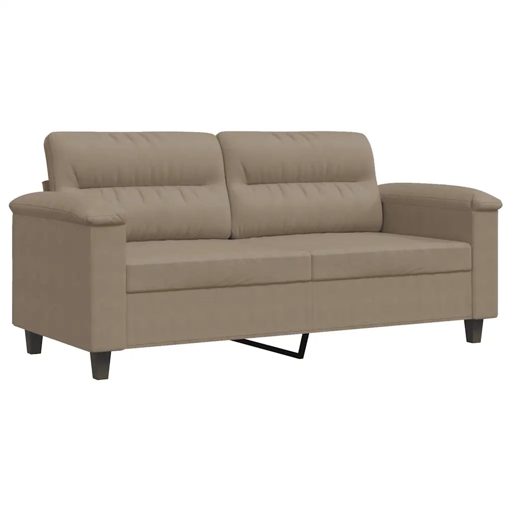 Divano a 2 Posti-Sofa 2 Posti Tortora 140 cm in Tessuto Microfibra
