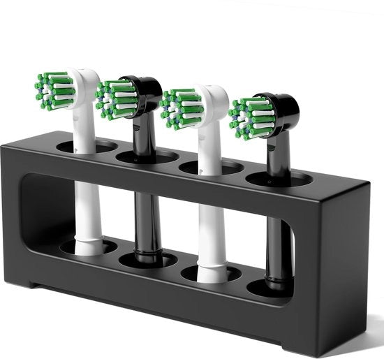 Oggetto per tenere in posizione i dentifrici elettrici, supporto per dentifrici in lega di alluminio, supporto per 4 teste di dentifrici per la stanza da bagno, supporto per dentifrici (nero)