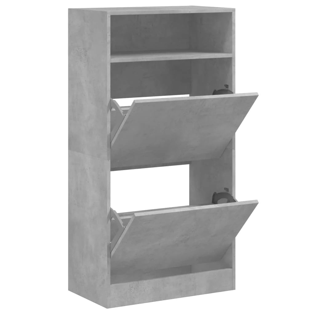 Scarpiera mobile contenitore per scarpe mobile per ingresso/corridoio/soggiorno 60 x 34 x 116 cm legno ingegnerizzato grigio 02_0021829