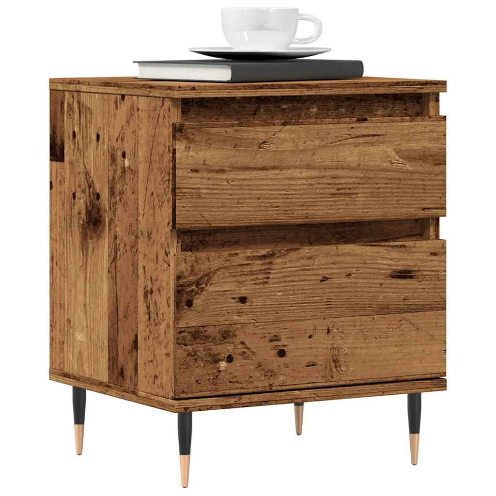 Comodini 2pz Legno Antico 40x35x50 cm in Legno Multistrato 857397