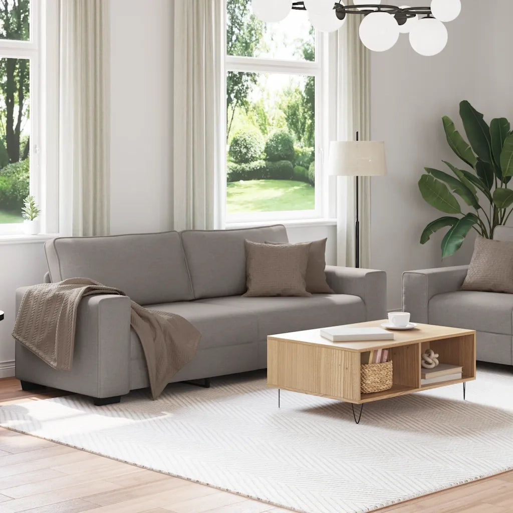 Set di Divani 2 pz con Cuscini Tortora in Tessuto 3324737
