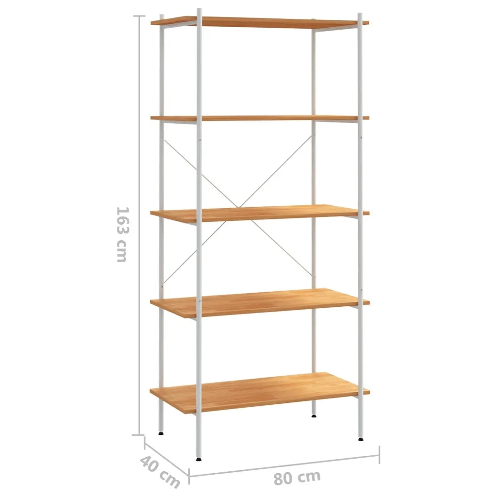 Scaffale con 5 Mensole Bianco e Rovere 80x40x163 cm CFW2510461