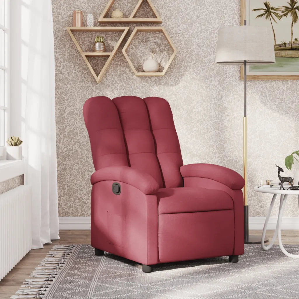 Poltrona Reclinabile in Tessuto Rosso Vino 371730