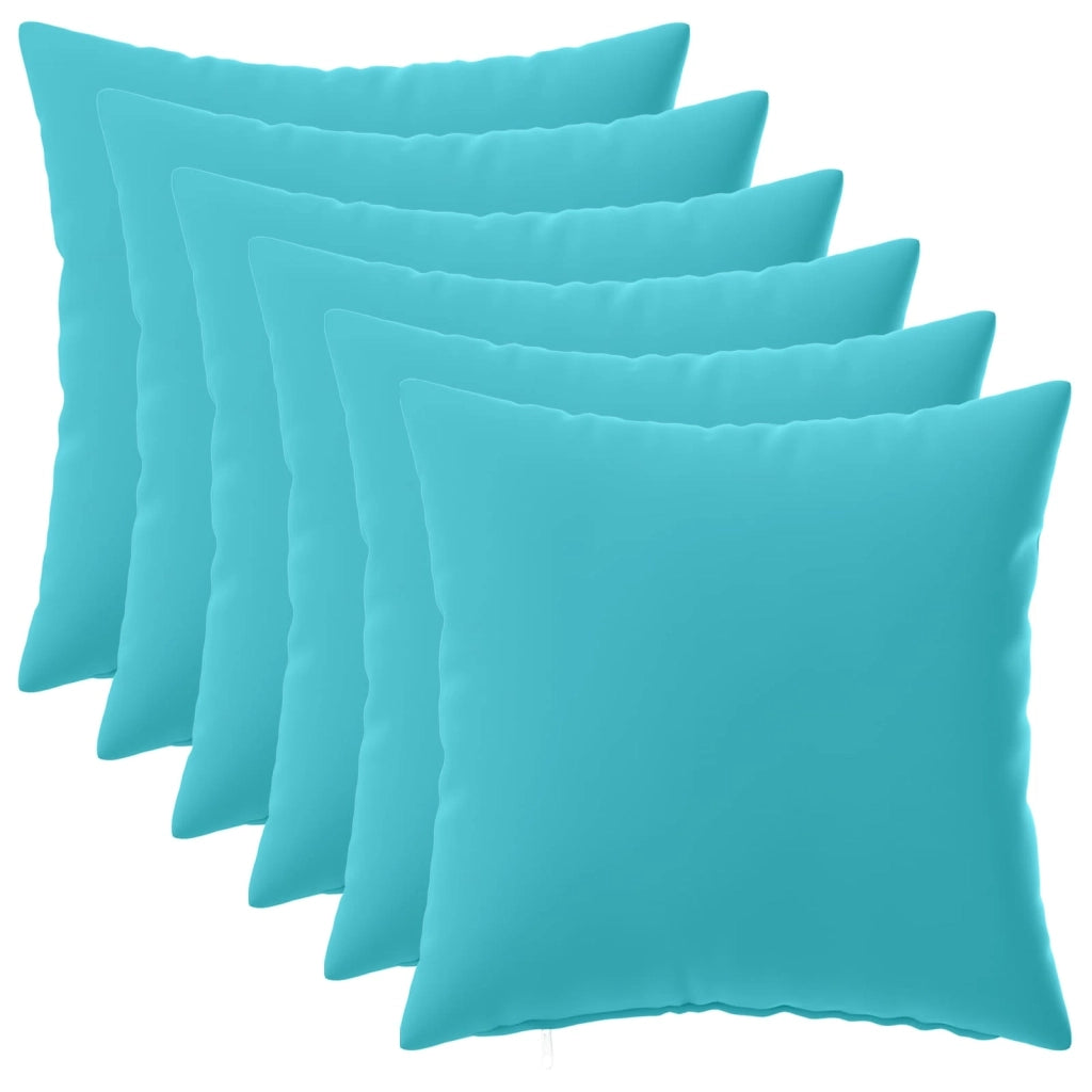 Federa 6 pcs HEERLEN Turchese 40 x 40 cm Poliestere 908594