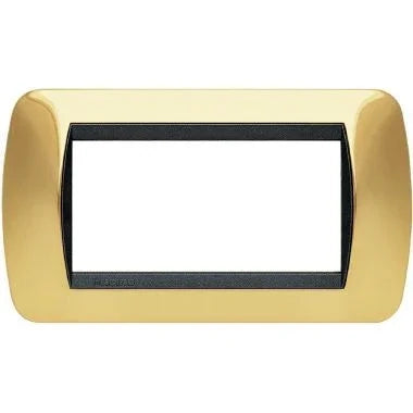 Living Int. - Placca 4 posti oro satinato - L4804OS