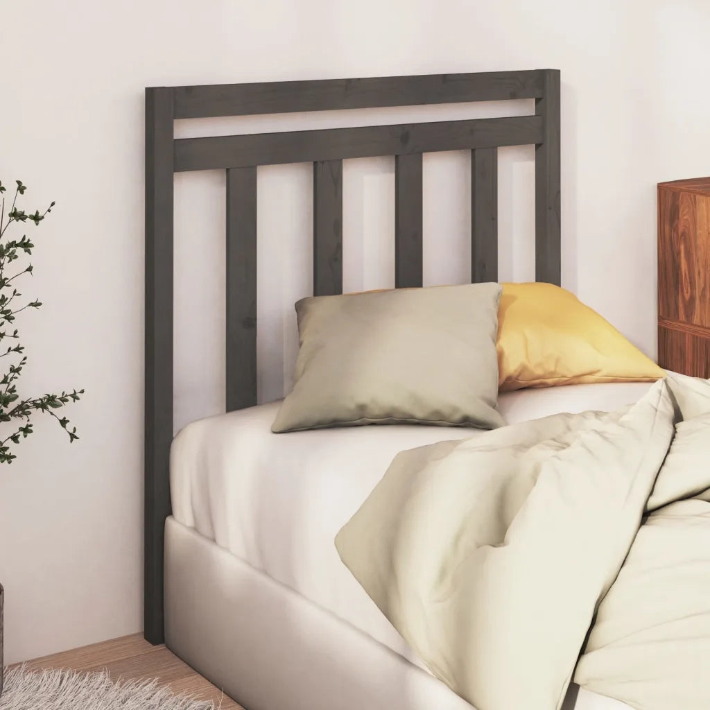 Testiera per Letto-Testata-Testiera Decorativa Grigia 106x4x100cm in Legno Massello di Pino 820459