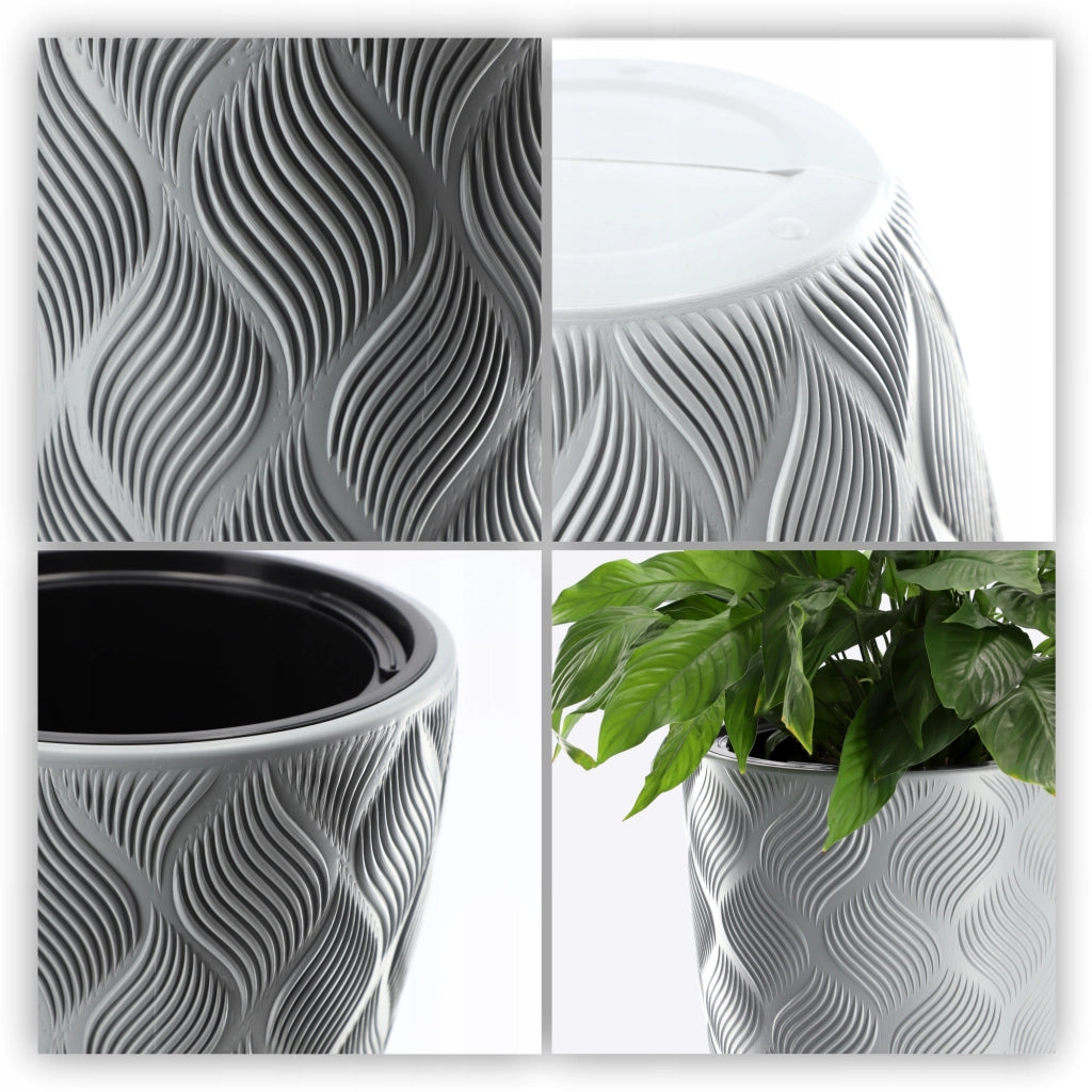 Vaso da fiori KADAX con inserto 58 cm, copertura per vaso da fiori in plastica alta