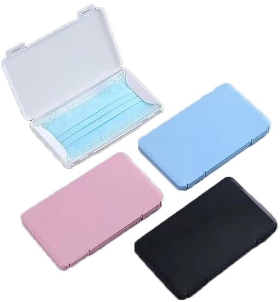 Contenitore per conservazione 4 pezzi - Borsa portatile - Leggero - Impermeabile - Resistente all'umidità - Per maschere da viso - 19 x 11 x 1,5 cm - Borsa di conservazione