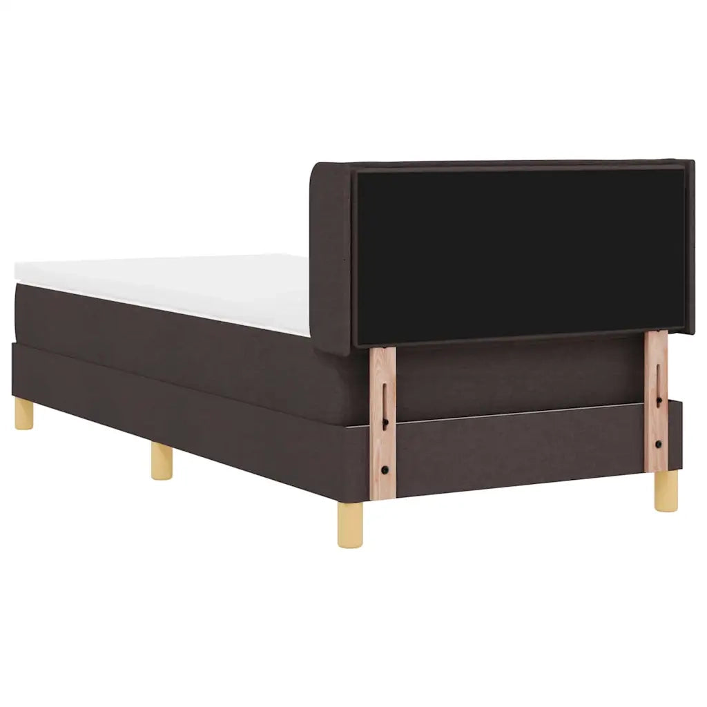 Letto a molle con materasso Marrone Scuro 200 x 80 cm Tessuto 3341198