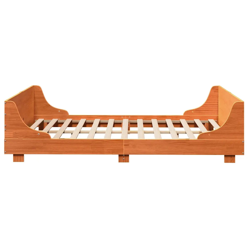 Letto senza Materasso-Struttura Letto Marrone Cera 120x200 cm in Legno di Pino 362339