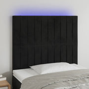 Testiera a LED Nera 100x5x118/128 cm in Velluto 3122706