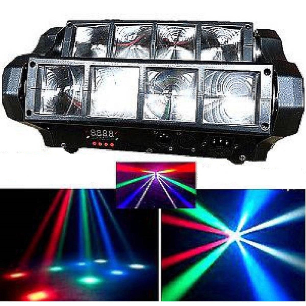 Trade Shop - Effetti Luce A Testa Mobile Multiraggio Rush Multi Beam Mini Spider 8 Raggi Beam -