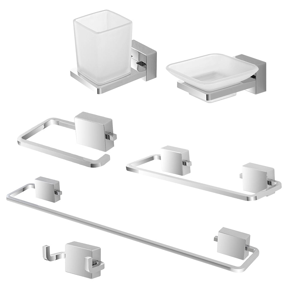 Set accessori a muro 6 pezzi in acciaio cromato e viti incluse  Velvet