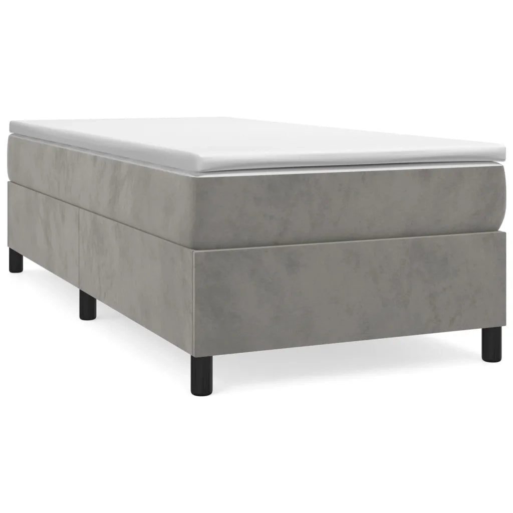 Struttura Letto a Rete a Molle Grigio Chiaro 90x190 cm Velluto 3121090