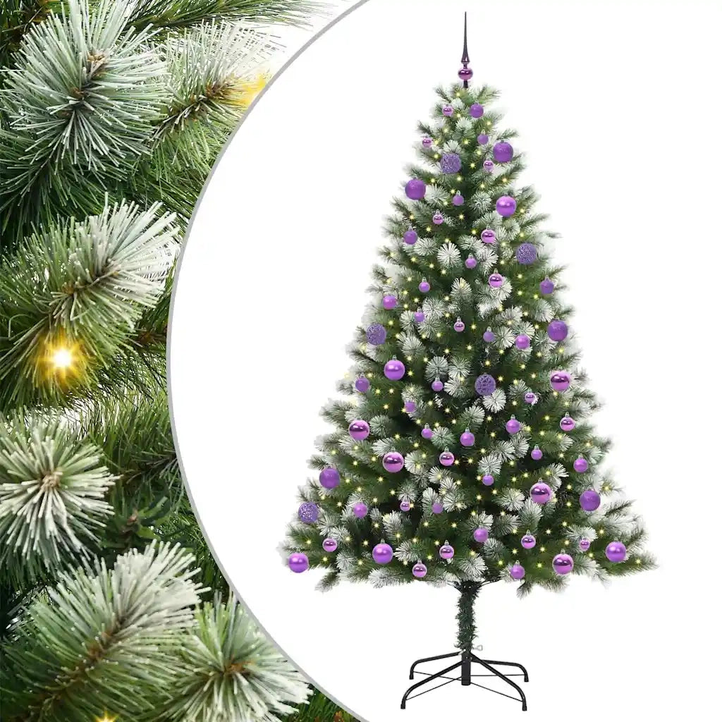 Albero di Natale artificiale a cerniera con neve fioccata 3395457