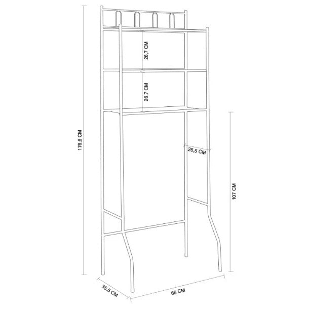SCAFFALE LAVATRICE SALVASPAZIO 27/37X66XH177CM
