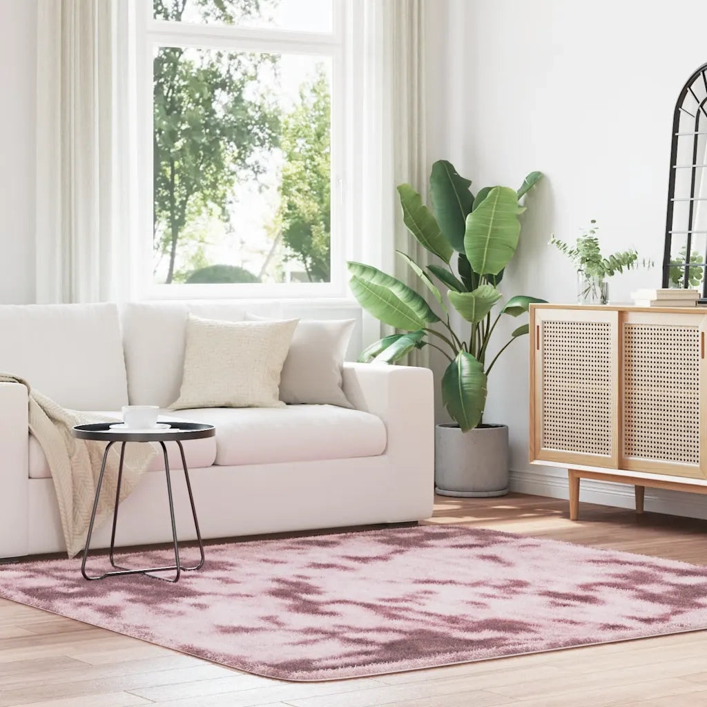 Tappeto del soggiorno | Tappeto Shaggy a Pelo Lungo NAVARRA Rosa Antico 200x200cm