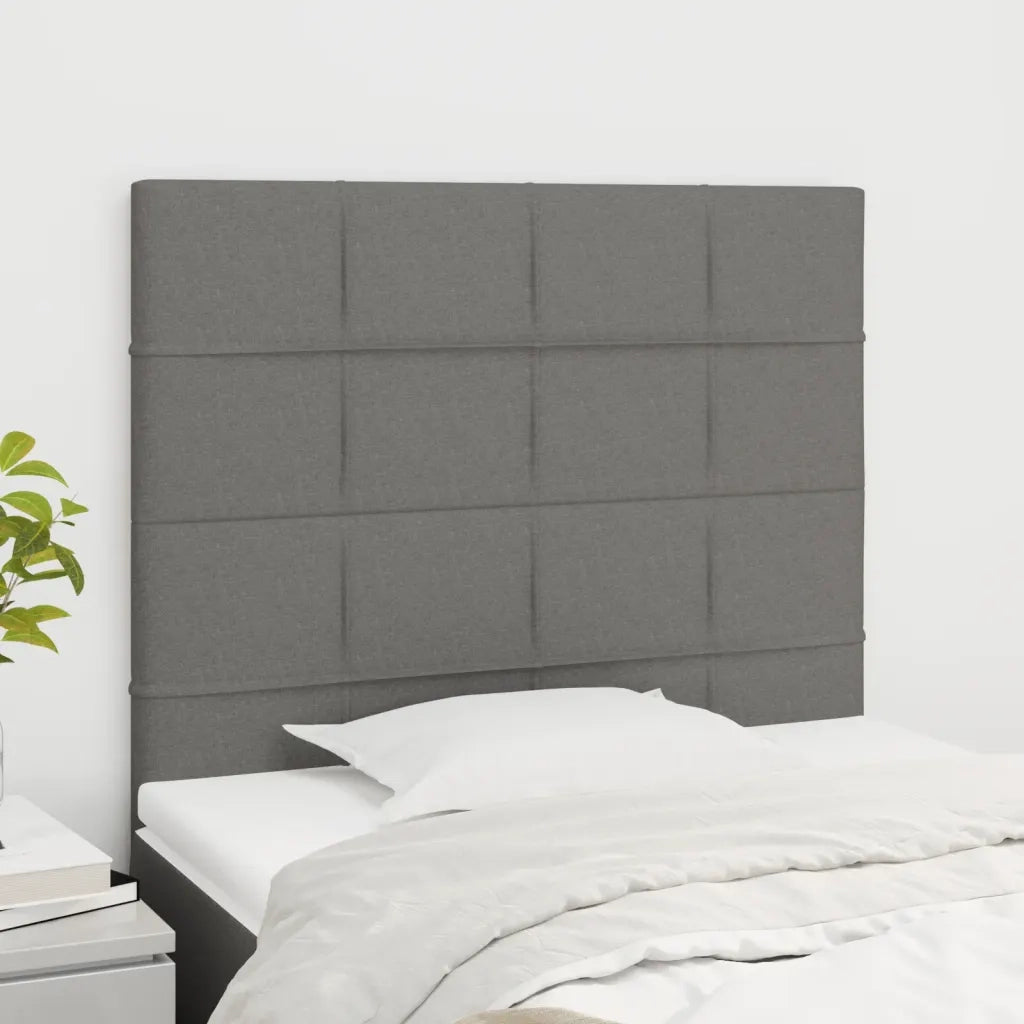 Testiera | Testata Grigio Scuro 90x5x118/128 cm Tessuto