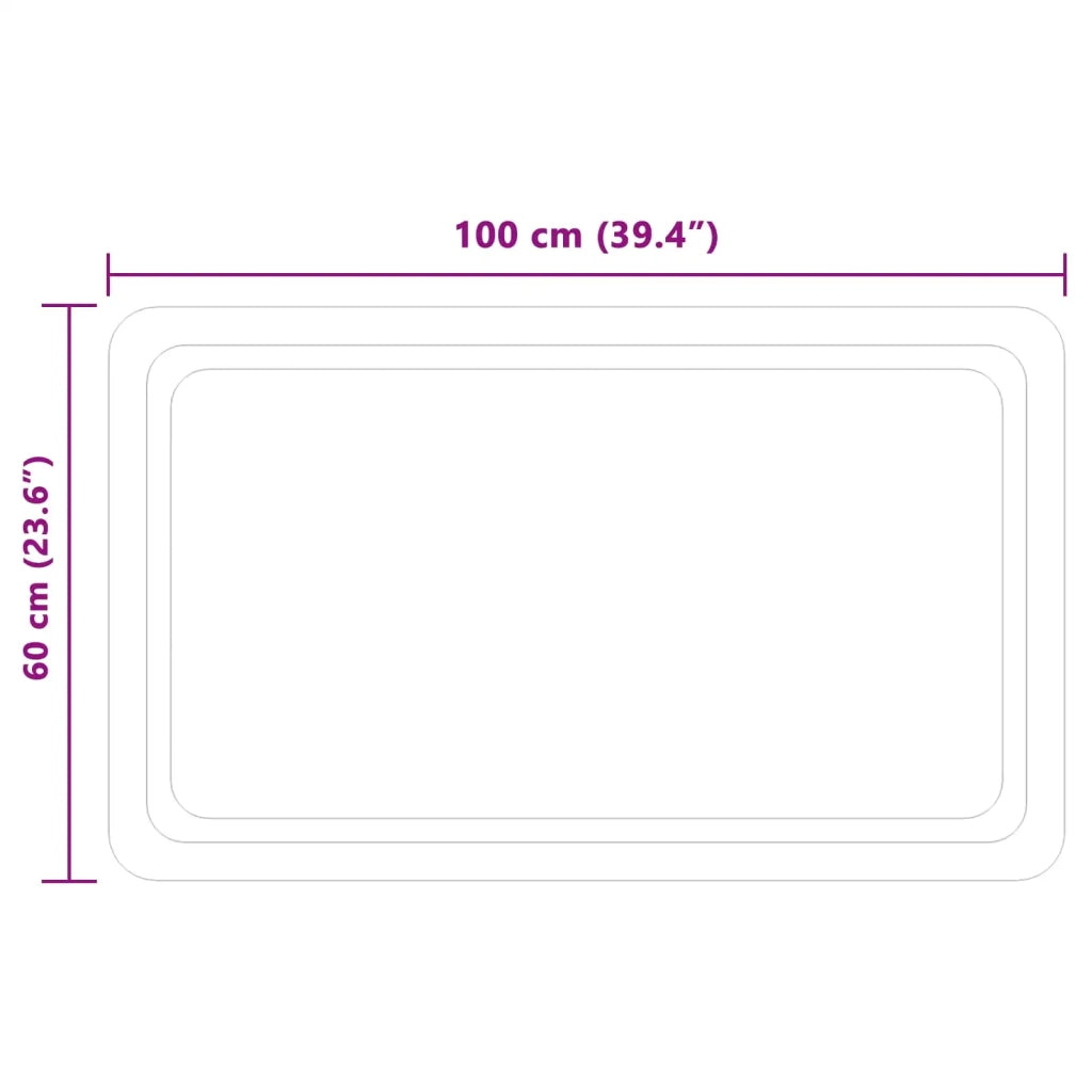 Specchio da bagno LED Trasparente 100 x 60 cm vetro temperato 42045843