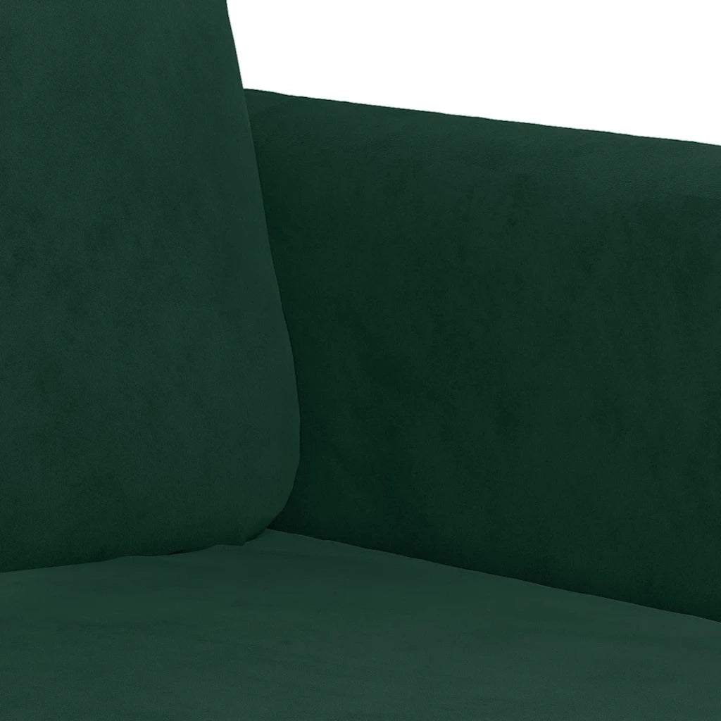 Set di Divani 2 pz con Cuscini Verde Scuro in Velluto