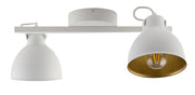 Faretto soffitto loft bianco-oro 2 luci orientabili E27