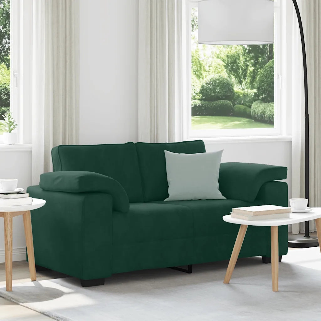 Divano Divanetto Verde Scuro 160x77x82 cm Velluto 4105259