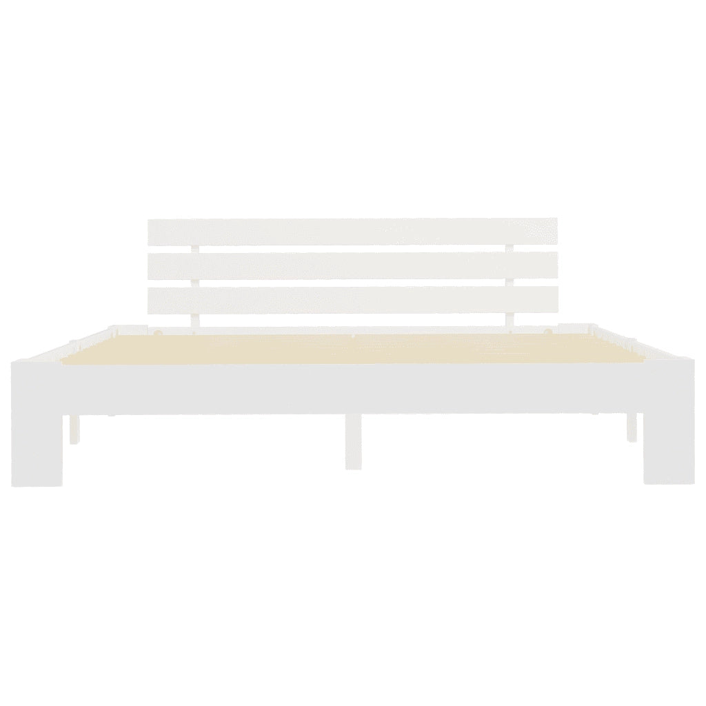 Letto matrimoniale | Letto per adulti | Giroletto senza Materasso Bianco 160x200 cm Legno Massello Pino