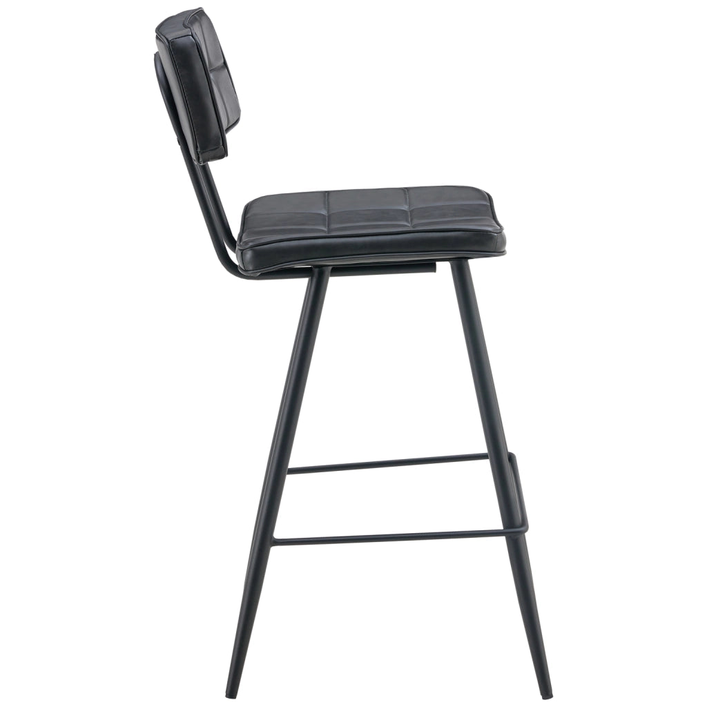 Set di 2 sgabelli da bar FERNAND in similpelle nera