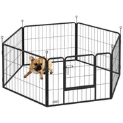 Recinto per cani 6 pannelli pieghevole ¨C Minimal ¨C grigio 80x60 cm
