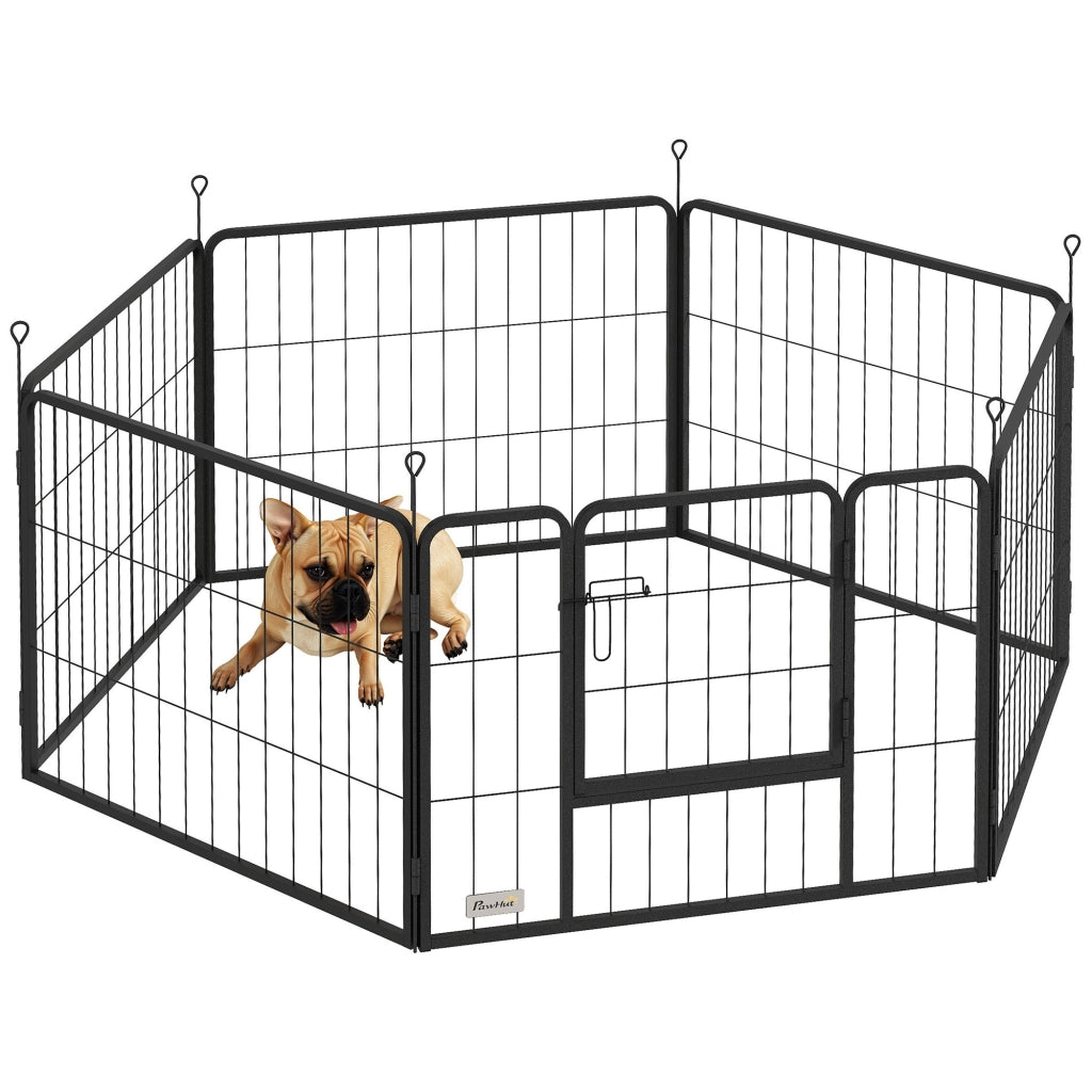 Recinto per cani 6 pannelli pieghevole ¨C Minimal ¨C grigio 80x60 cm
