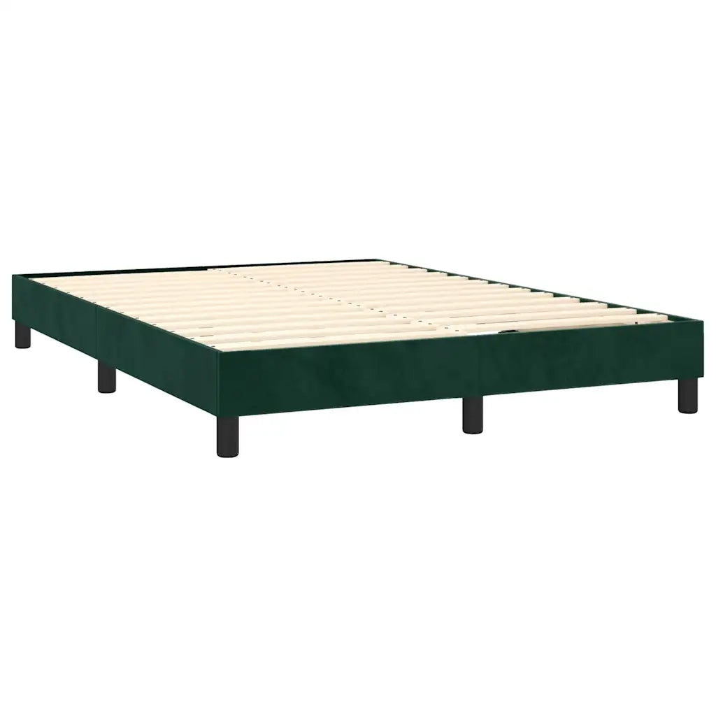 Giroletto a Molle con Materasso Verde Scuro 140x190 cm Velluto 3130838