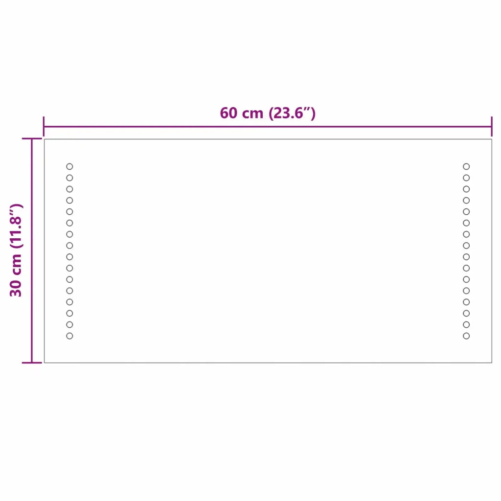 Specchio da bagno LED Trasparente 60 x 30 cm vetro temperato 42045774