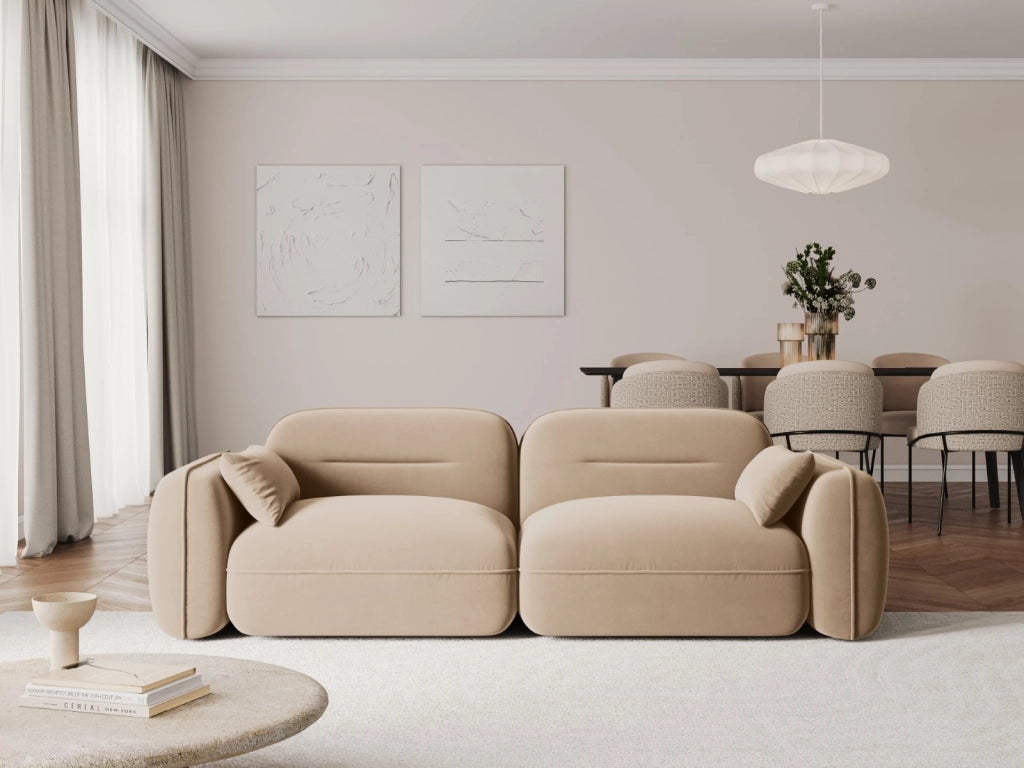 Cosmopolitan Design - Divano modulare "Sydney" 3 posti in velluto sabbia 