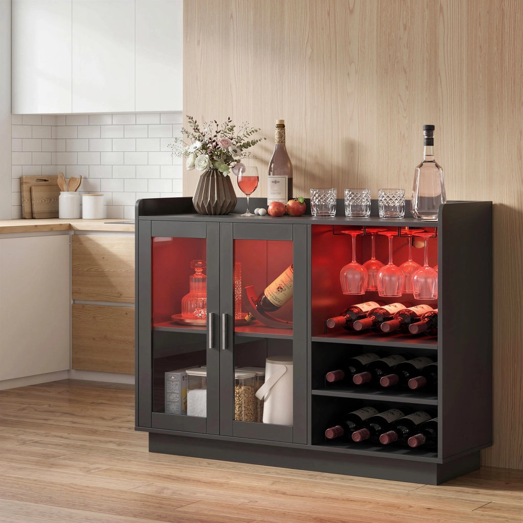 Tavolo da bar con luci LED ¨C Minimal ¨C Nero