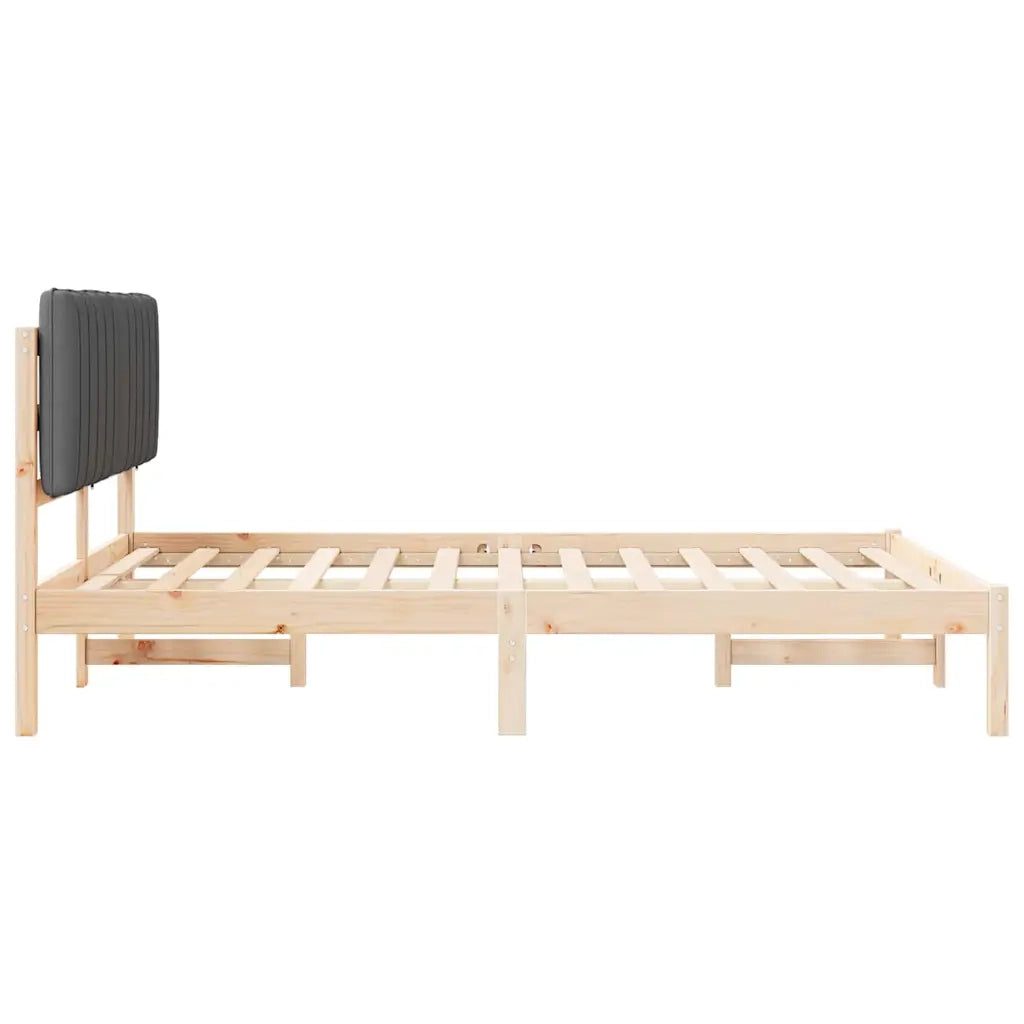 Letto con Testiera Rivestita-Struttura Letto con Testiera Grigio scuro 140 x 200 cm 677210