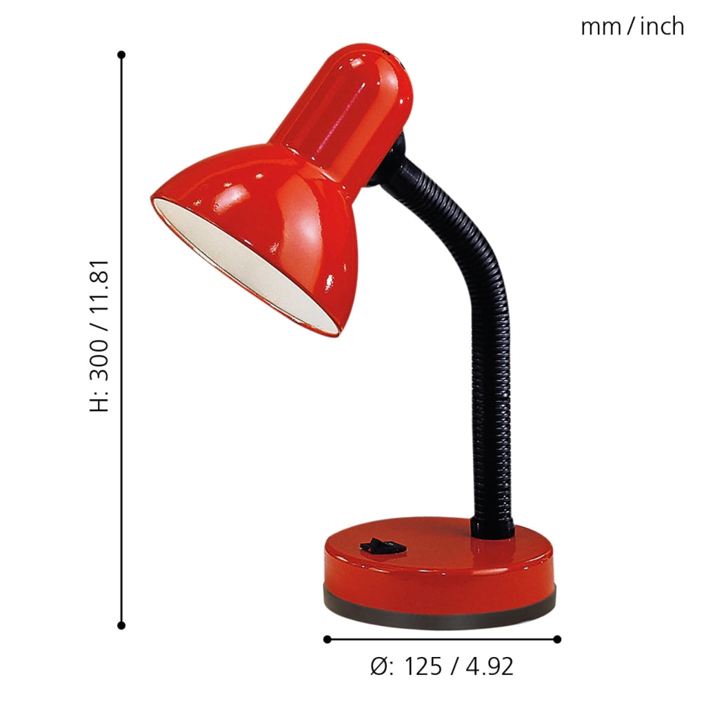 Lampada Da Tavolo Classico Basic Policarbonato Rosso 1 Luce E27