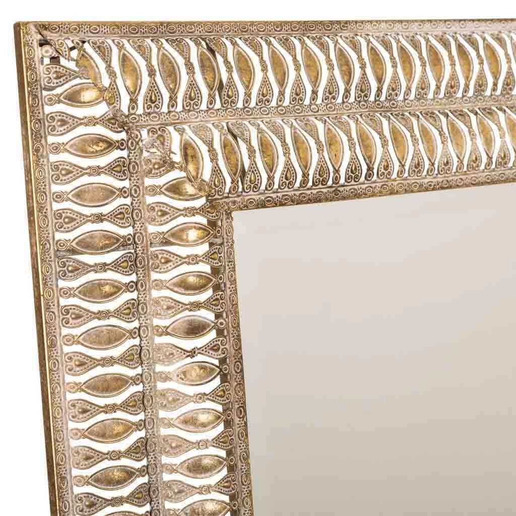 Specchio in metallo dorato 63x4,5x83h