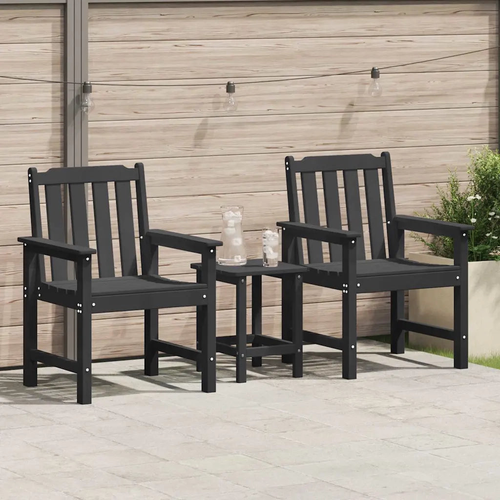 Sedia da pranzo da giardino 2 pcs Nero 65,5 x 59 x 88 cm HDPE 42006605