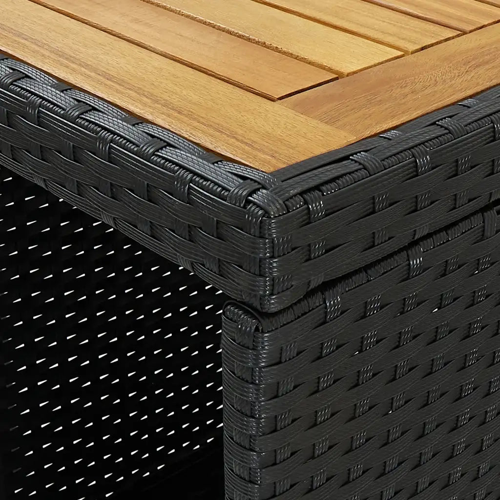Set Bar da Giardino 5 pz | Set Salotto da Giardino con Cuscini in Polyrattan Nero