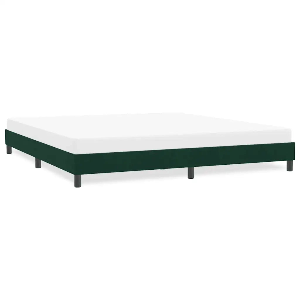 Letto matrimoniale | Letto per adulti | Giroletto senza Materasso Verde Scuro 180x210 cm in Velluto