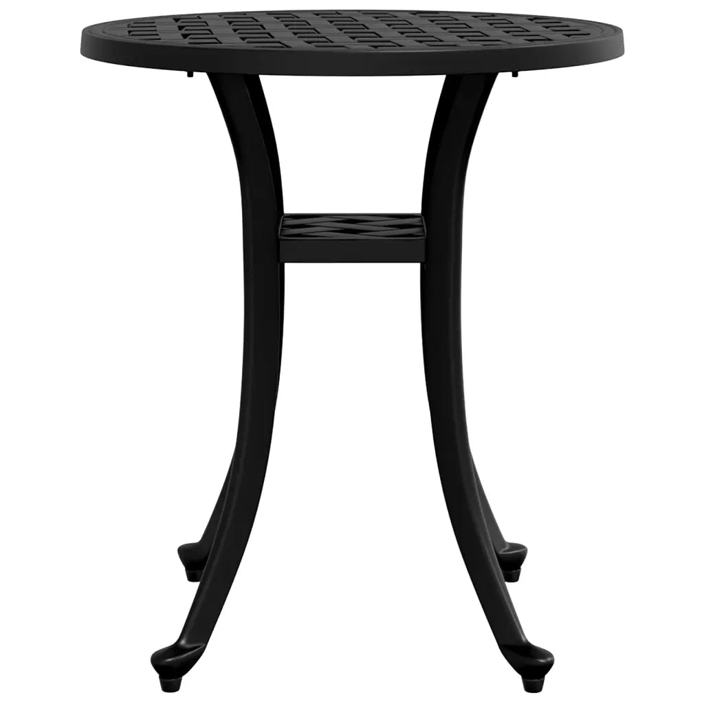 Tavolo da Giardino | Tavolino da esterno Nero ?48x53 cm in Alluminio Pressofuso