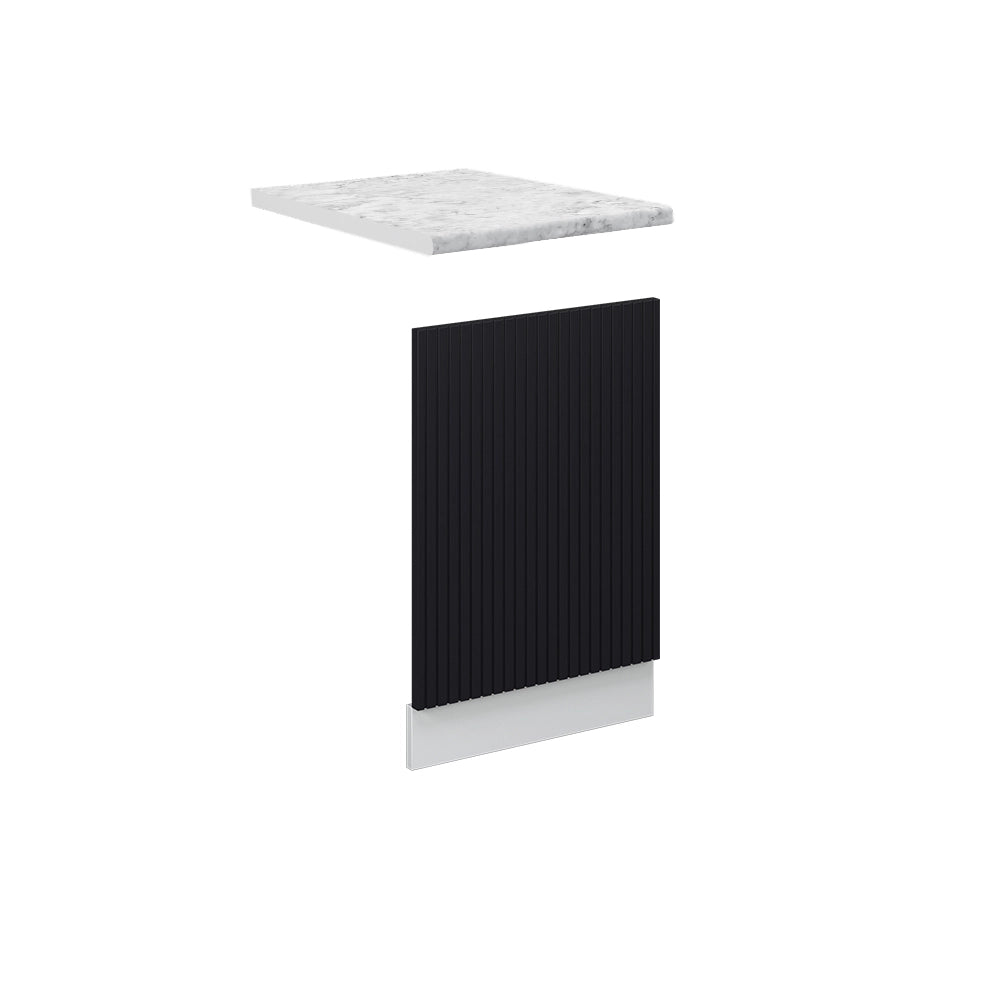 Pannello frontale Fame-Line Nero rigato/Bianco 45 cm, PL Marmo Vicco