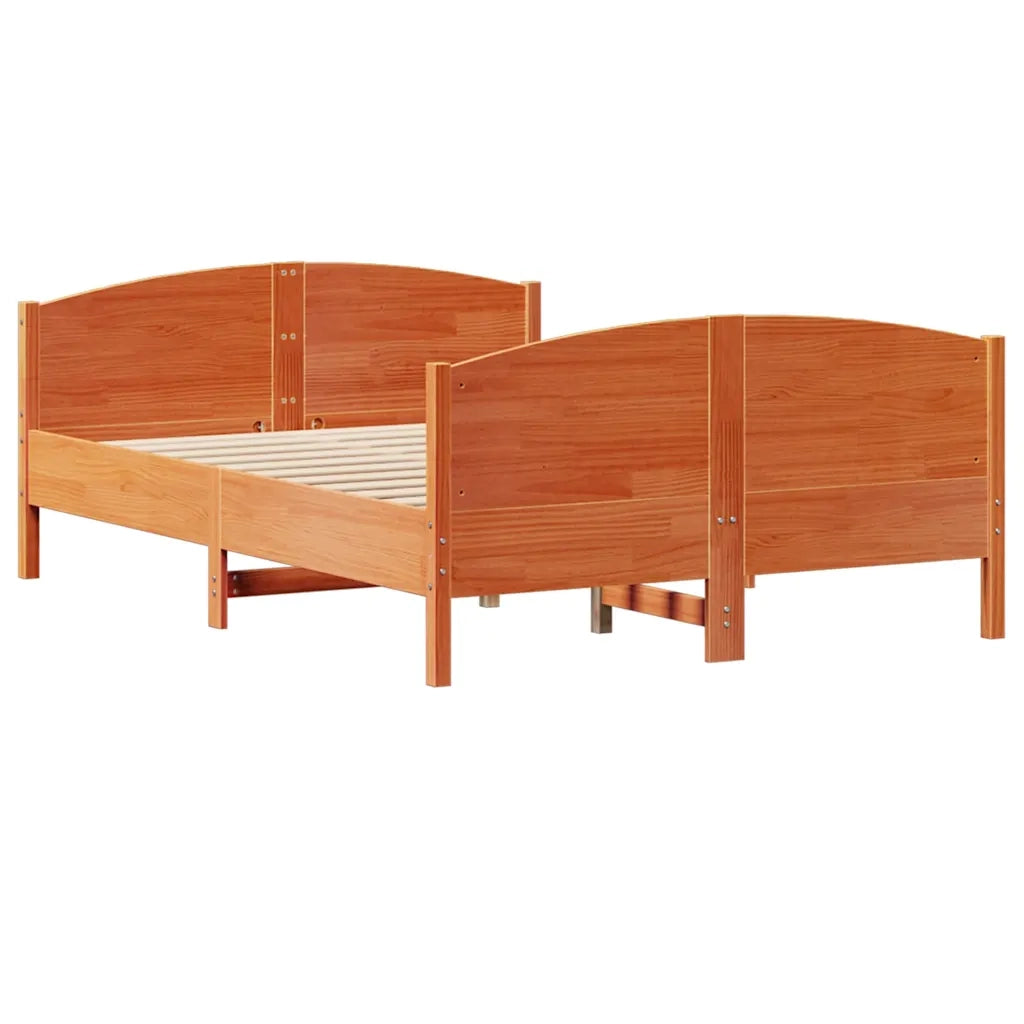 Giroletto senza Materasso-Struttura Letto Marrone Cera 140x200cm Massello Pino 140717