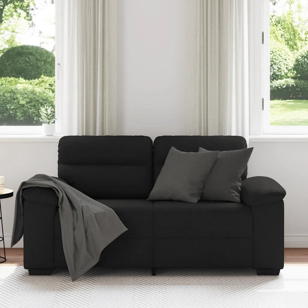 Divano a 2 Posti Nero 160x81x84 cm in Tessuto 4105299