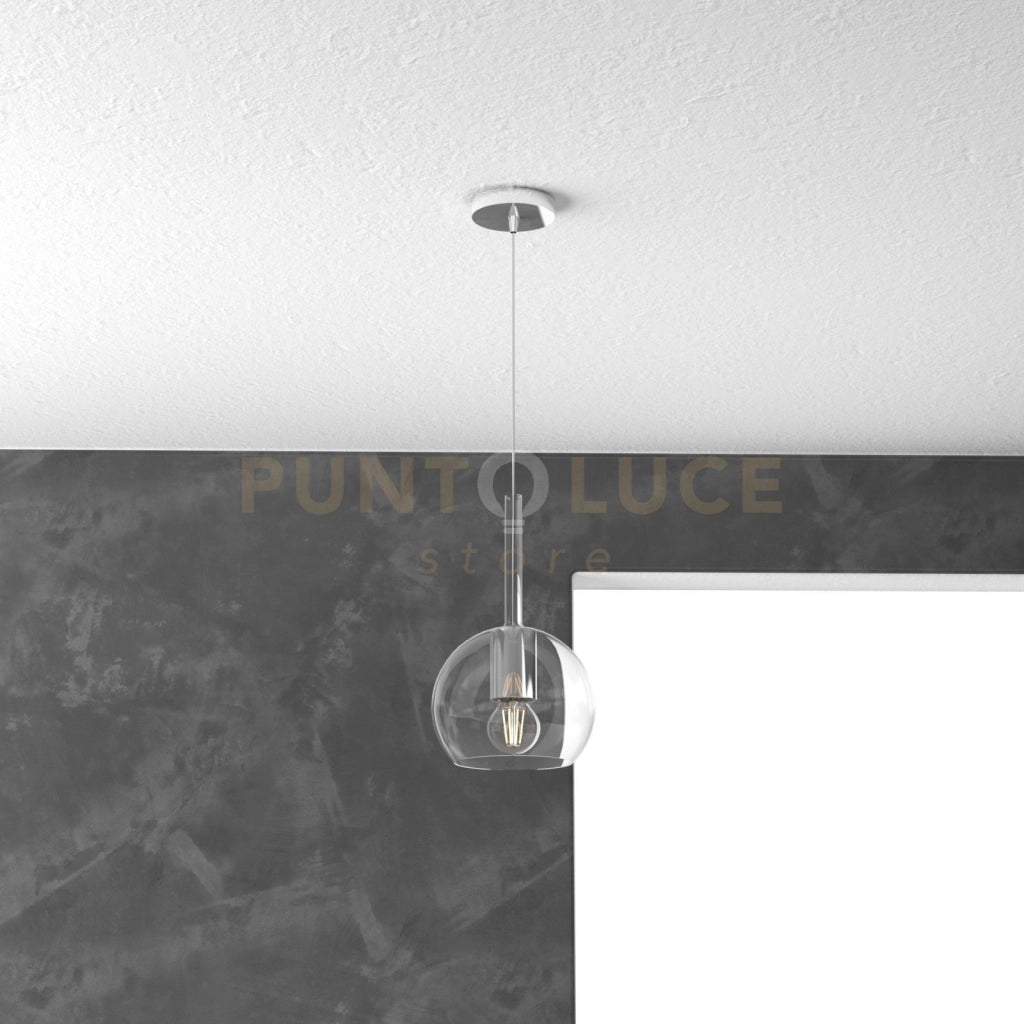 SOSPENSIONE CROMO 1 LUCE PICCOLA TRASPARENTE 1155CR-SP-TR
