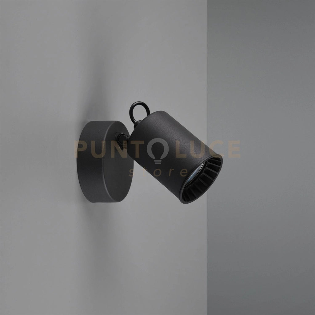 PAGO SPOT SINGOLO CILINDRO ATTACCO GU10 METALLO NERO 15X9CM