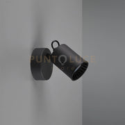 PAGO SPOT SINGOLO CILINDRO ATTACCO GU10 METALLO NERO 15X9CM