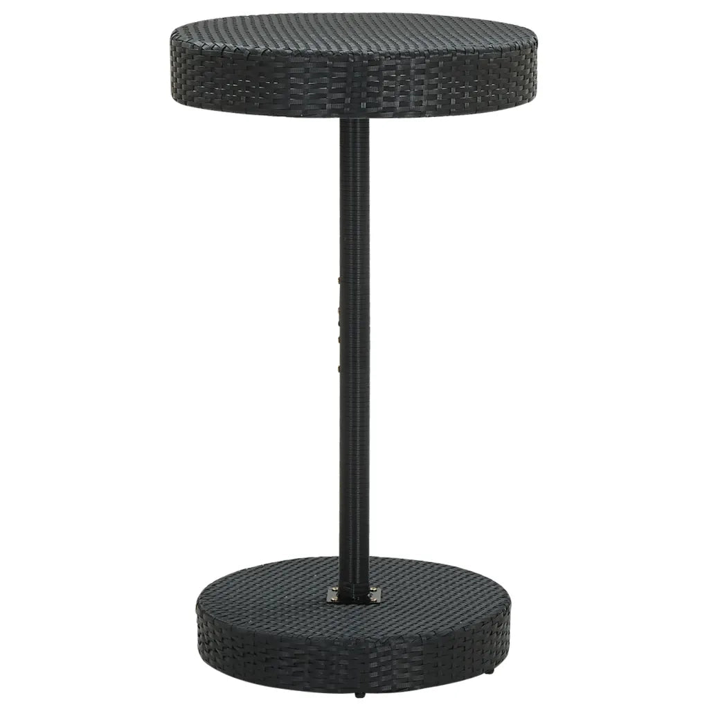 Set Bar da Giardino 3 pz con Cuscini in Polyrattan Nero